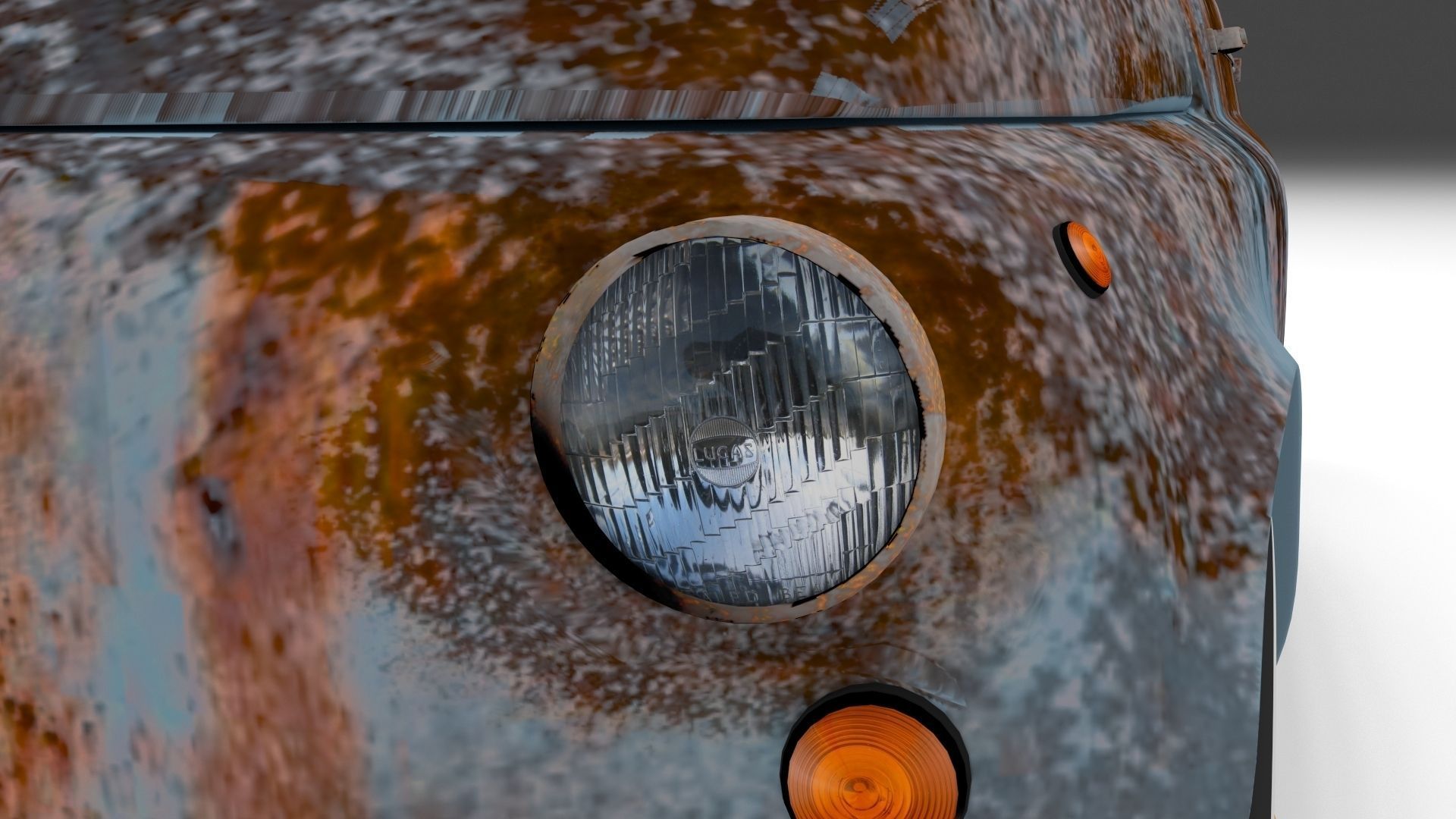 Fiat 500 Nuova 1957 with interior rusty HDRI 3D model_39