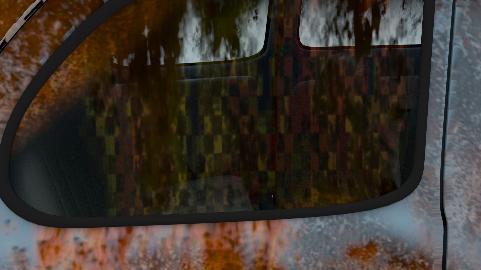 Fiat 500 Nuova 1957 with interior rusty HDRI 3D model_14