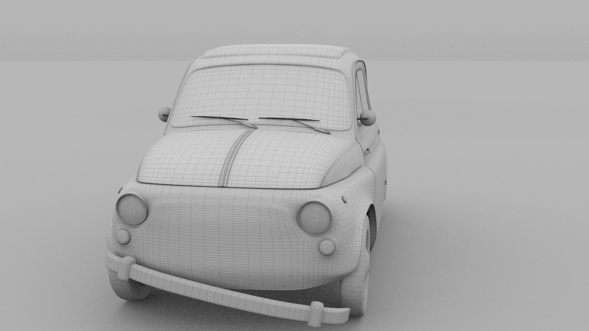 Fiat 500 Nuova 1957 with interior rusty HDRI 3D model_10