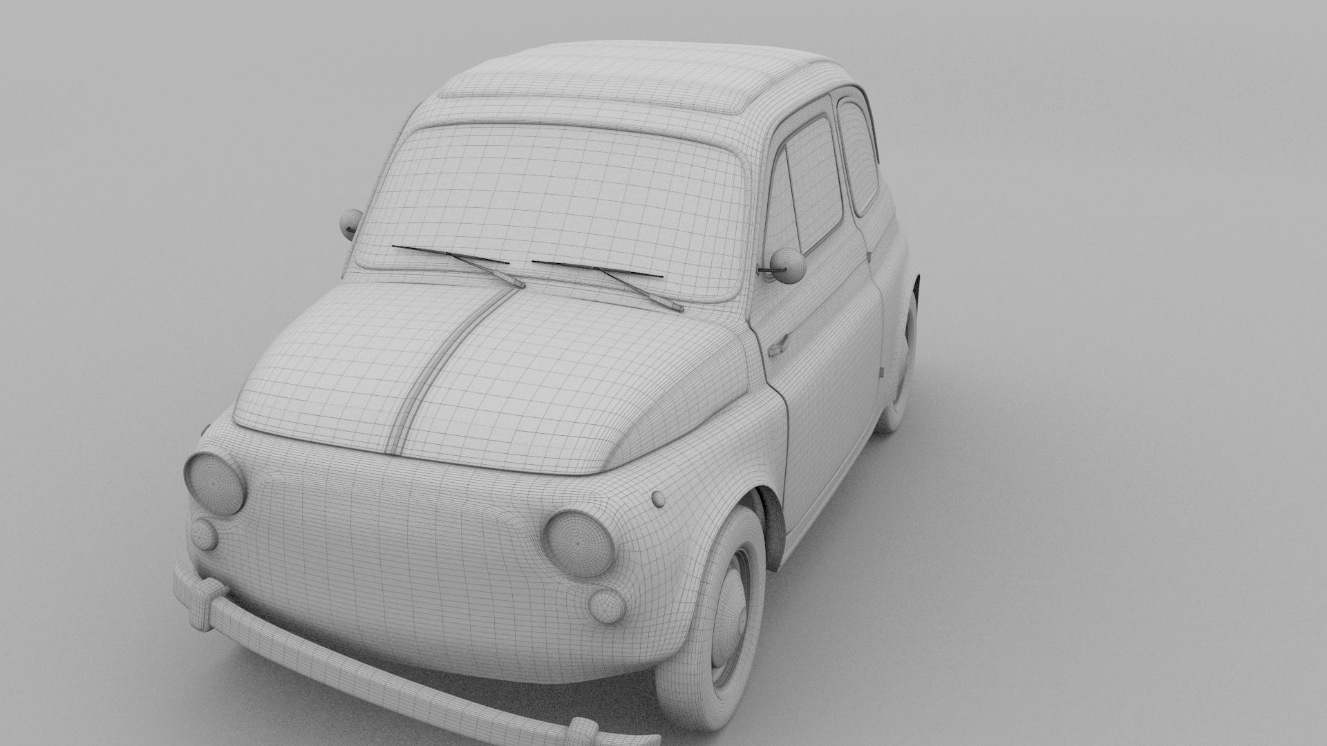 Fiat 500 Nuova 1957 with interior rusty HDRI 3D model_13
