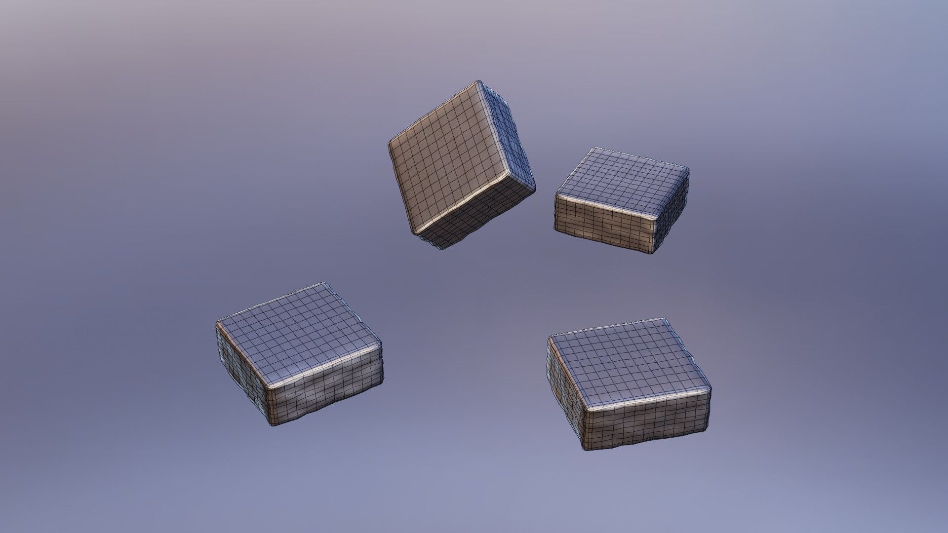 Wafer 4 flavors PBR Low-poly 3D model   Low-poly 3D model_4
