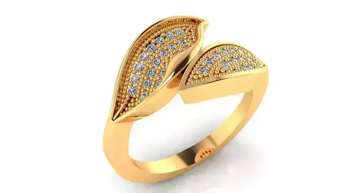 Women ring 63 leaf shape diamond ring for women