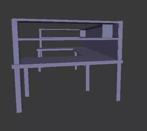 Workstation desk Free 3D model