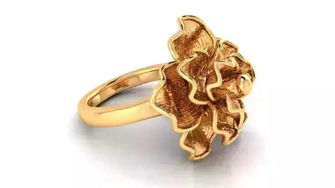 Women Ring 67 fancy flower gold ring for women