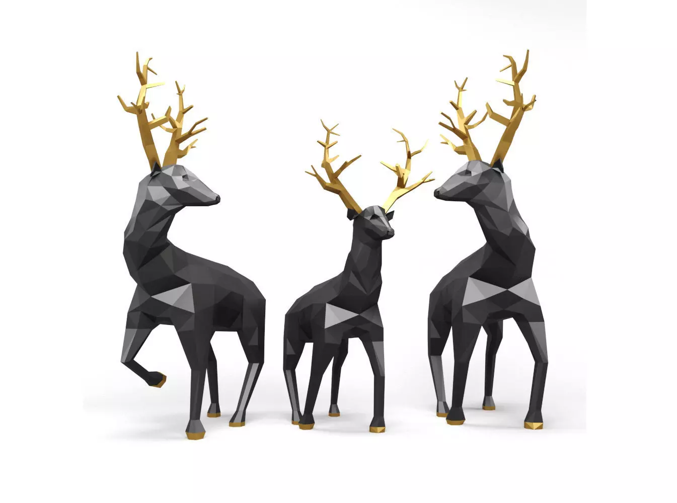 Deer Origami 3D model_0