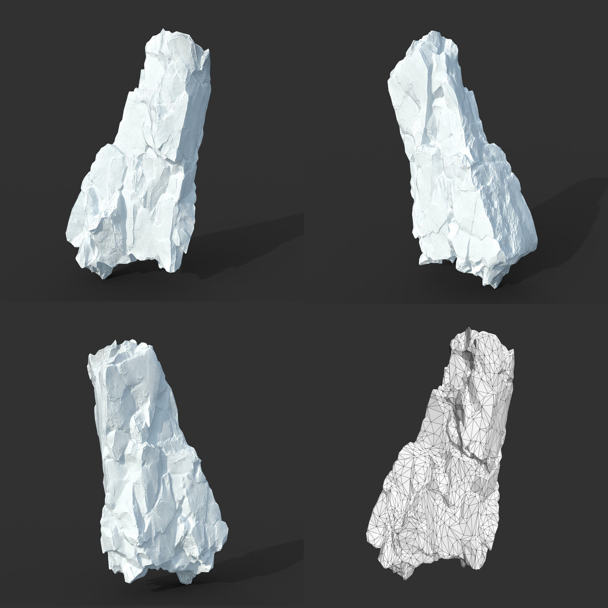 Low poly Snow Iceberg Modular 211129 Low-poly 3D model_14