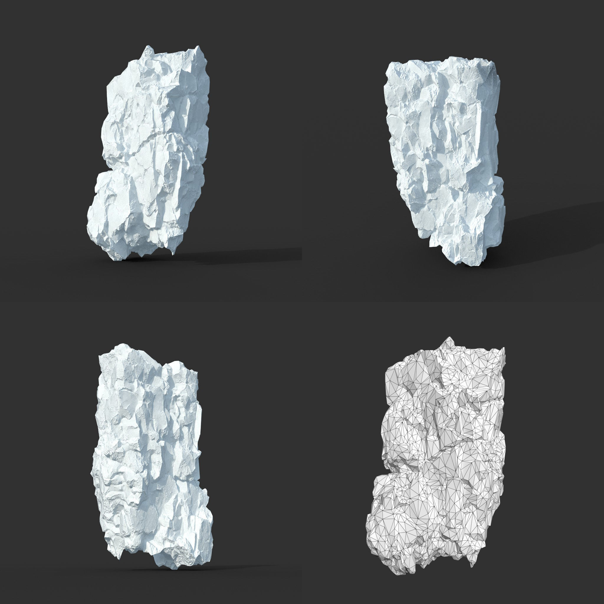 Low poly Snow Iceberg Modular 211129 Low-poly 3D model_18