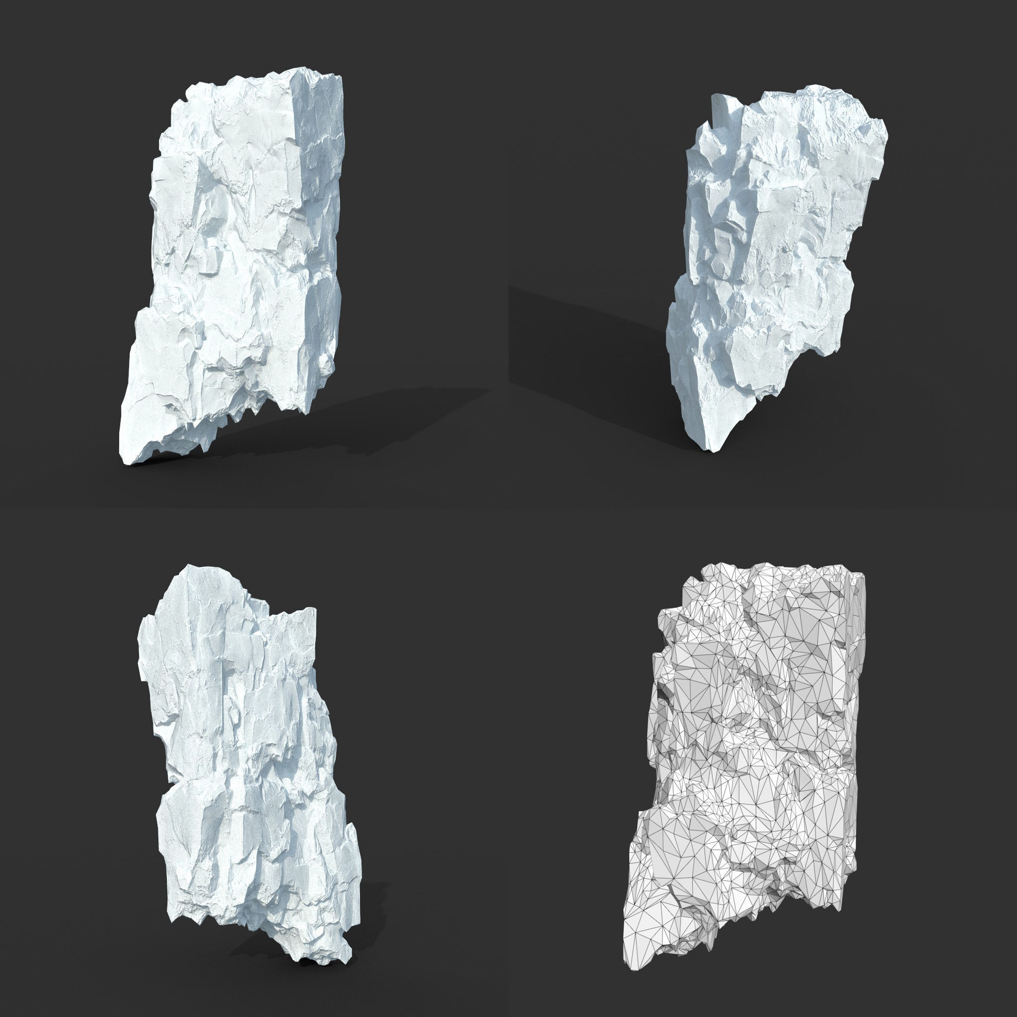 Low poly Snow Iceberg Modular 211129 Low-poly 3D model_16