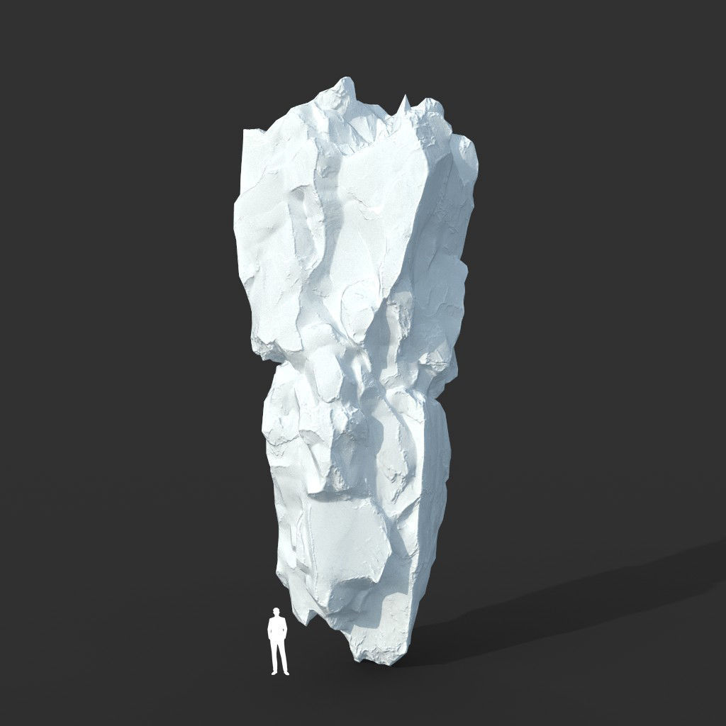 Low poly Snow Iceberg Modular 211129 Low-poly 3D model_3
