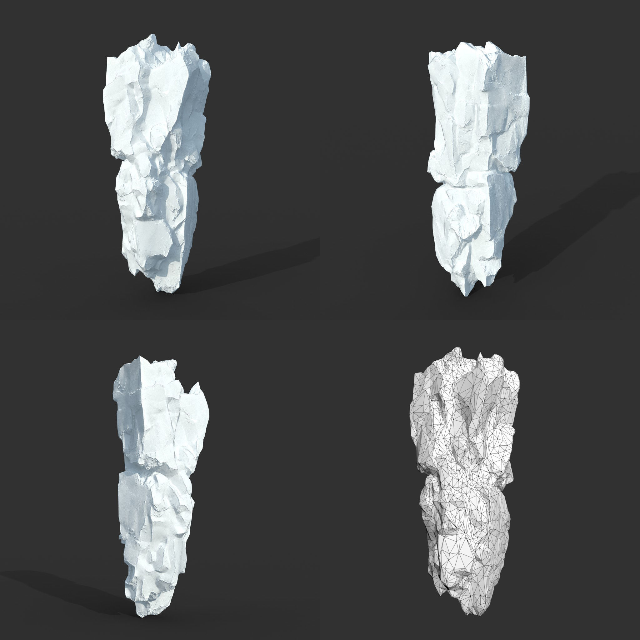 Low poly Snow Iceberg Modular 211129 Low-poly 3D model_4