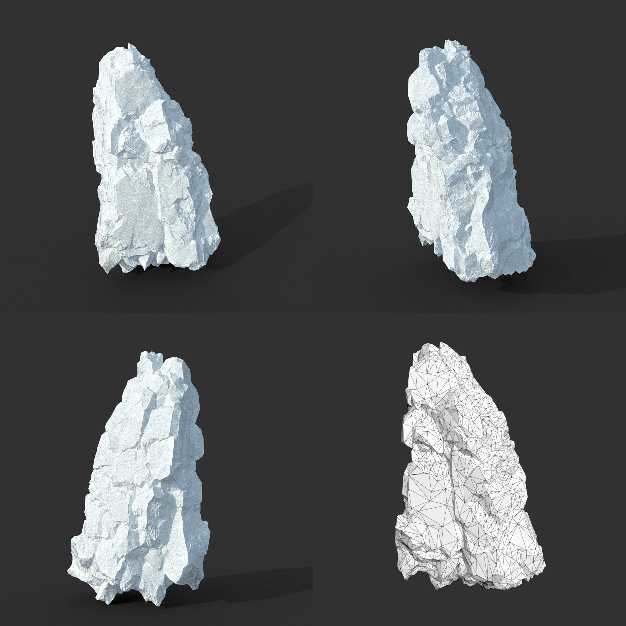 Low poly Snow Iceberg Modular 211129 Low-poly 3D model_12