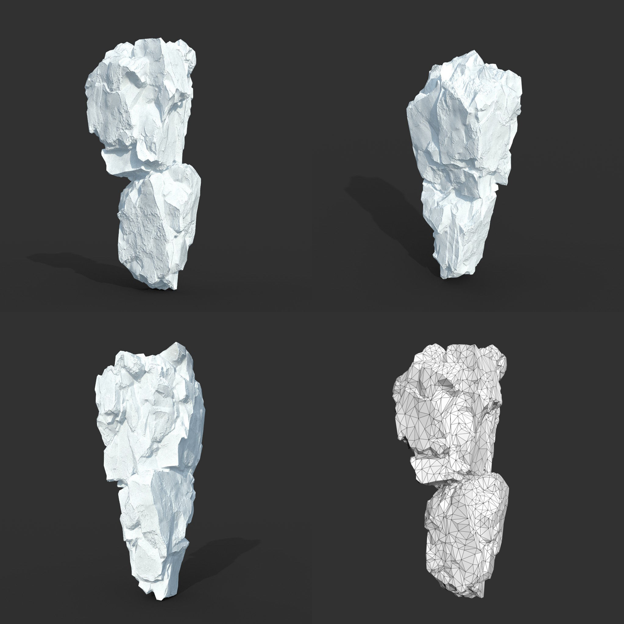 Low poly Snow Iceberg Modular 211129 Low-poly 3D model_10