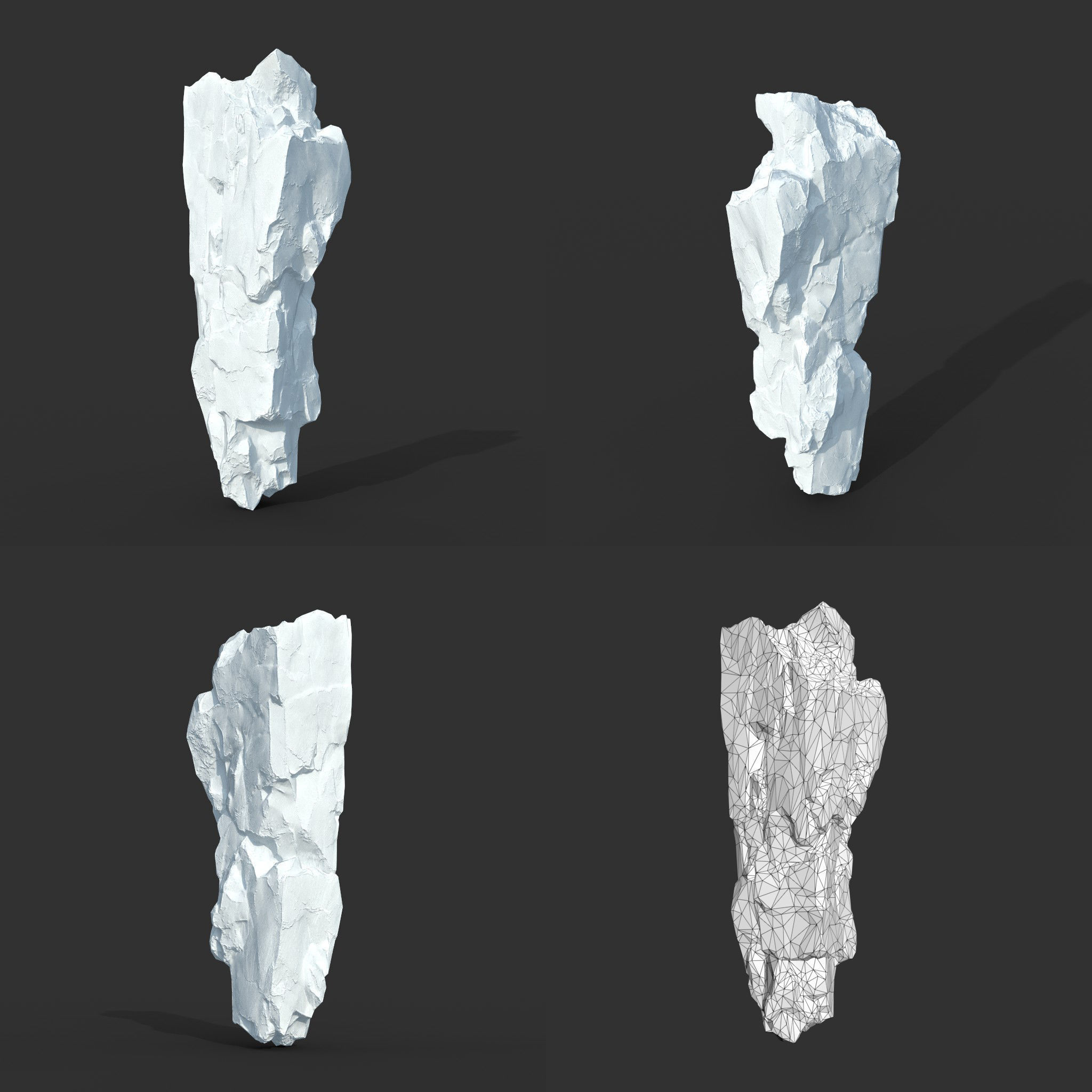Low poly Snow Iceberg Modular 211129 Low-poly 3D model_2