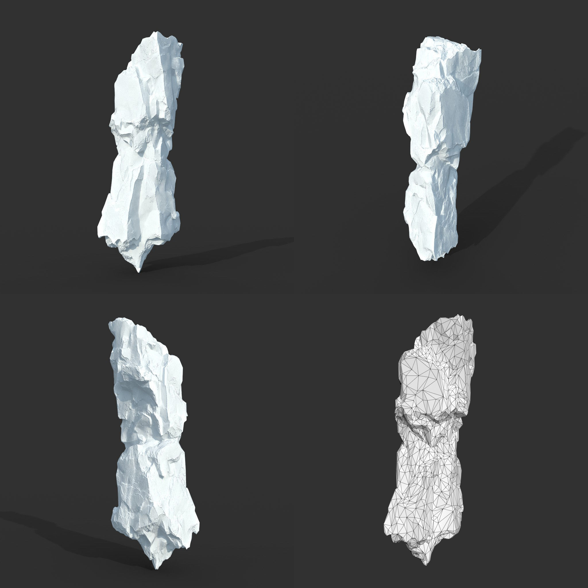 Low poly Snow Iceberg Modular 211129 Low-poly 3D model_6