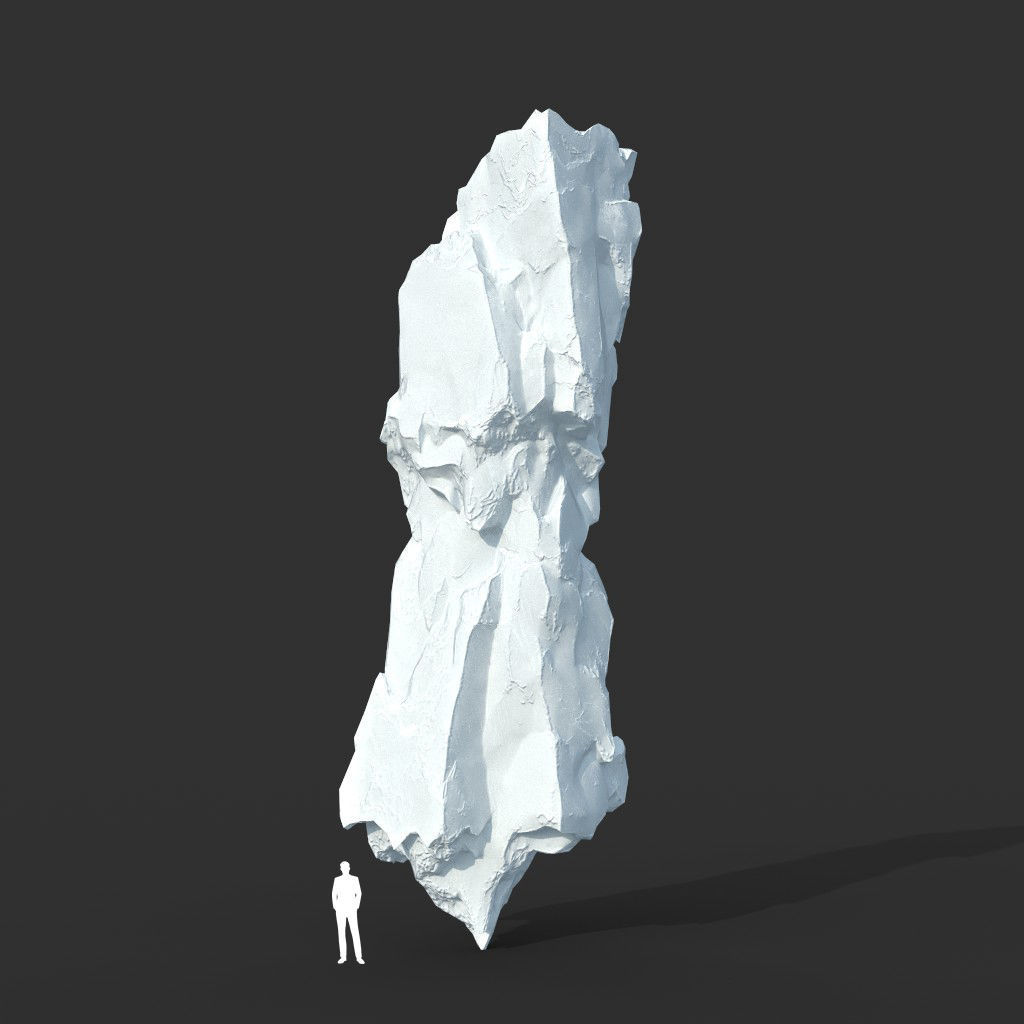 Low poly Snow Iceberg Modular 211129 Low-poly 3D model_5
