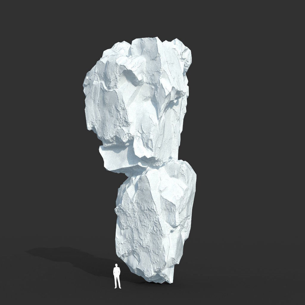 Low poly Snow Iceberg Modular 211129 Low-poly 3D model_9