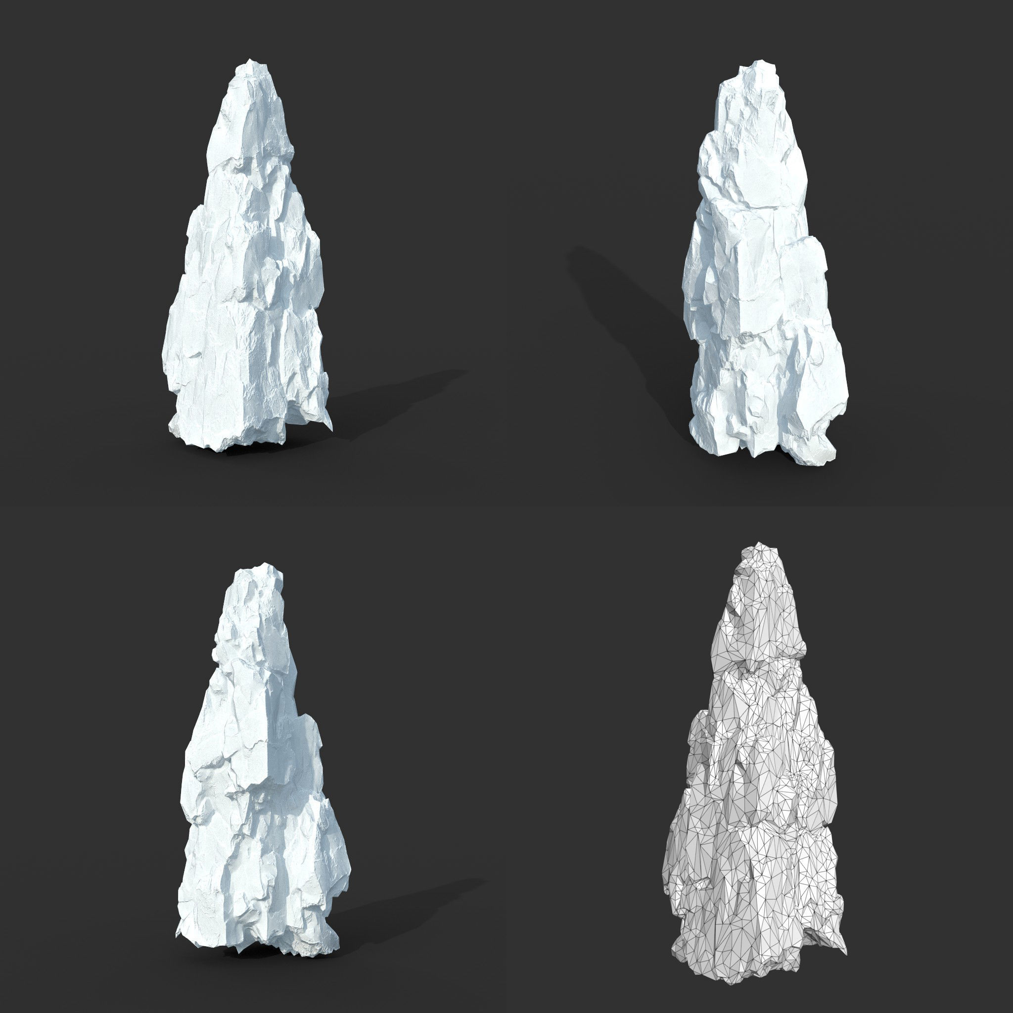 Low poly Snow Iceberg Modular 211129 Low-poly 3D model_20