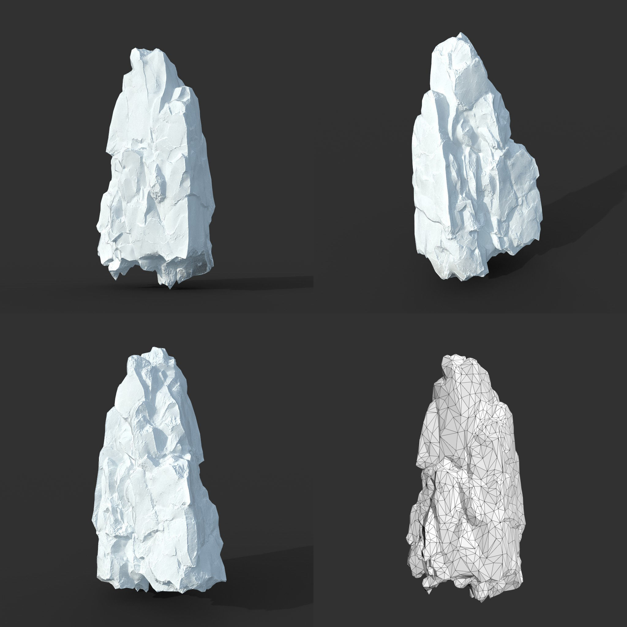 Low poly Snow Iceberg Modular 211129 Low-poly 3D model_8