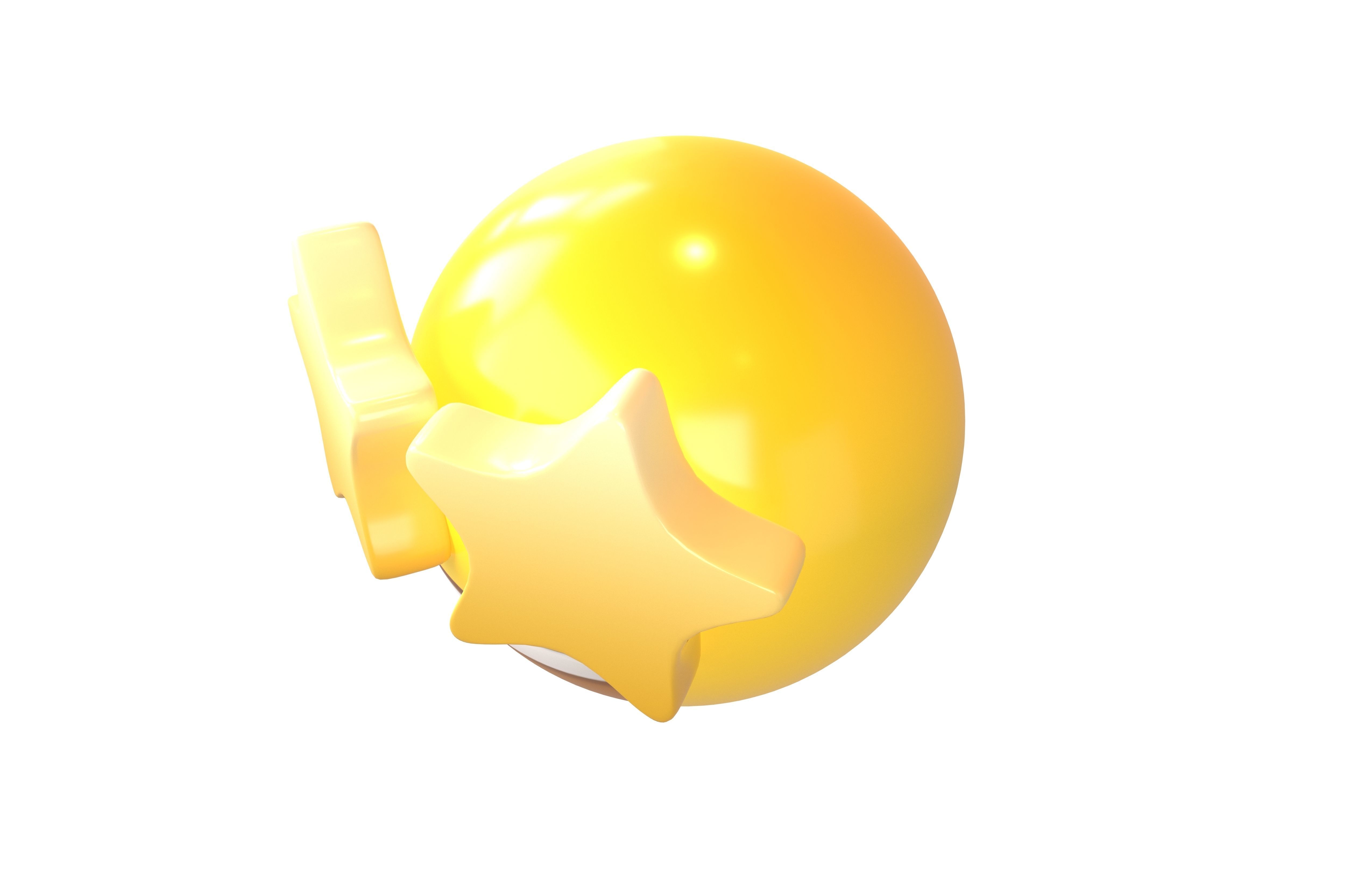 Grinning Face with Star Eyes v2 001 Low-poly 3D model_2