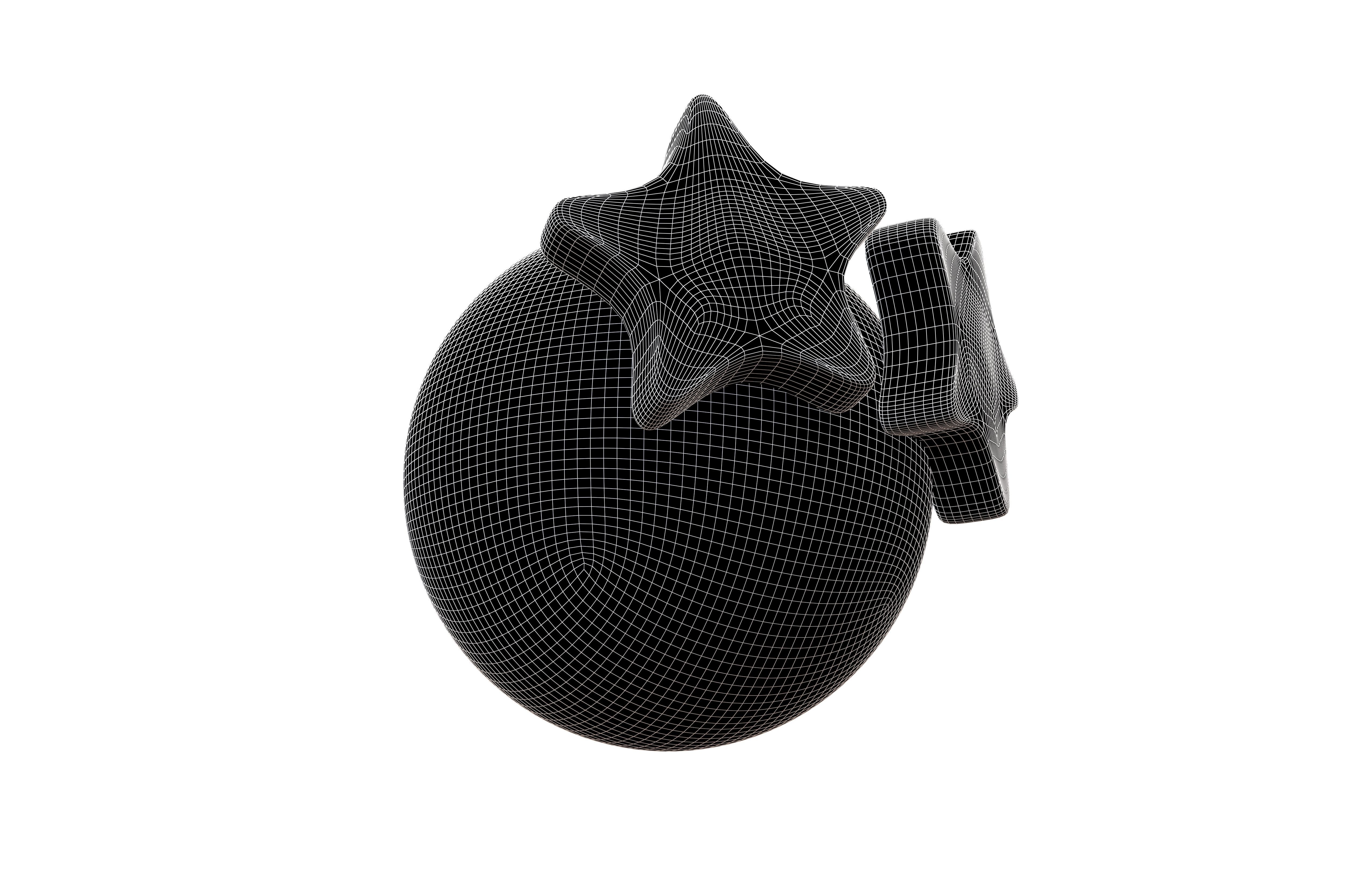 Grinning Face with Star Eyes v2 001 Low-poly 3D model_7