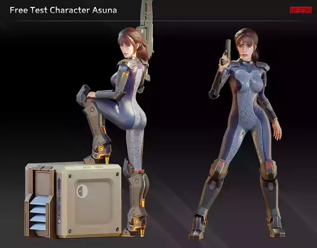 Free Test Character Asuna Free low-poly 3D model