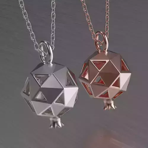 pendant rose gold with geometric shape 3D print model