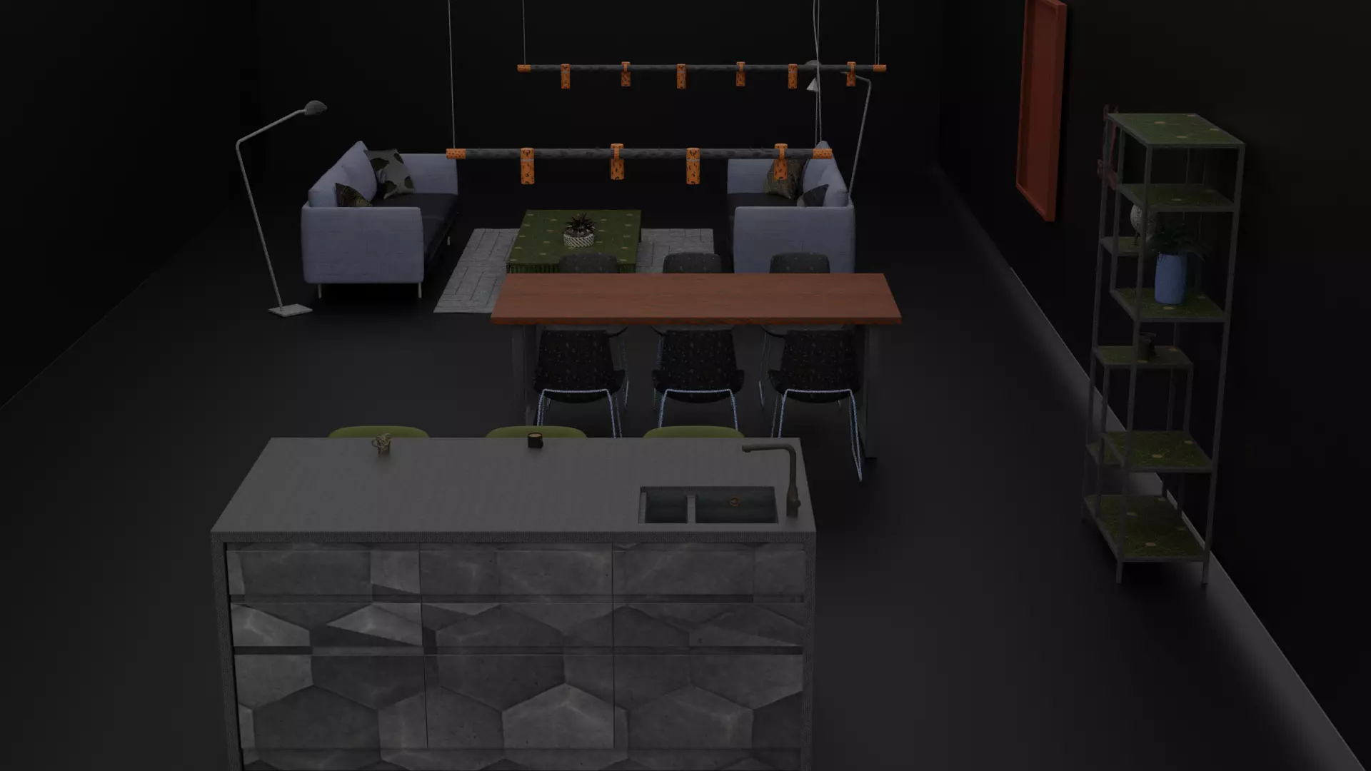 Living Room 3D model_0