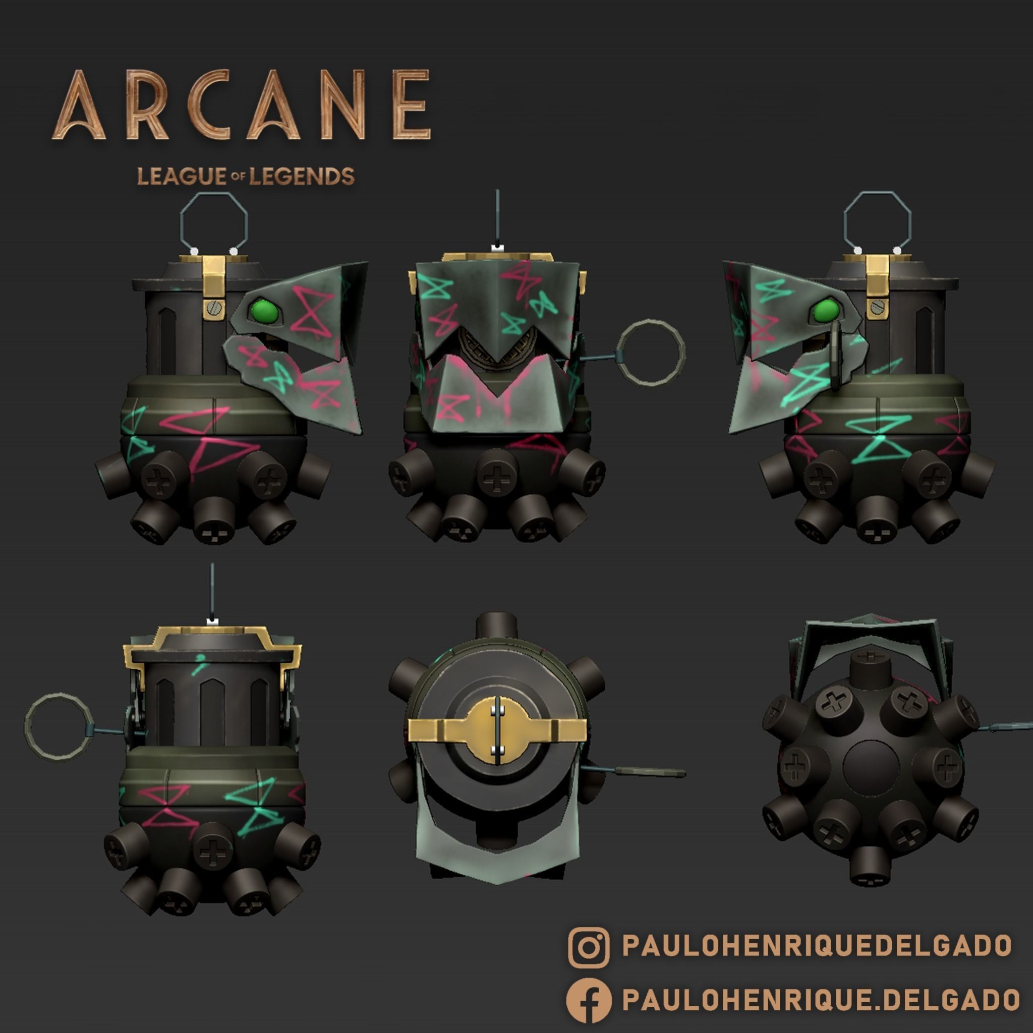 Jinx grenade - Arcane League of Legends 3D print model_6