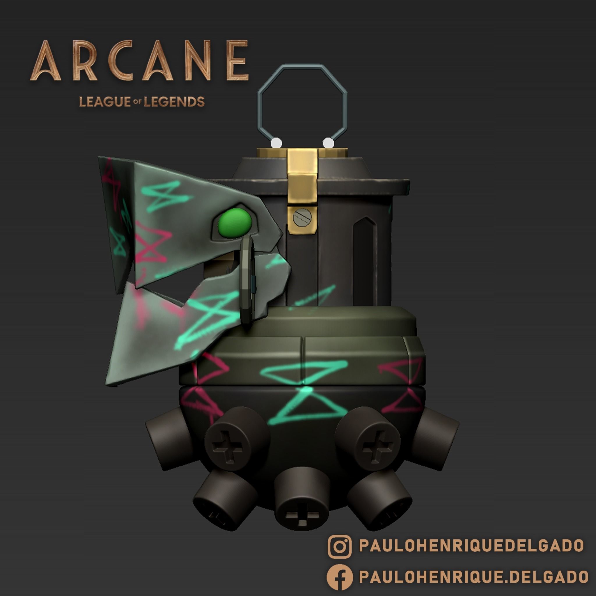 Jinx grenade - Arcane League of Legends 3D print model_2