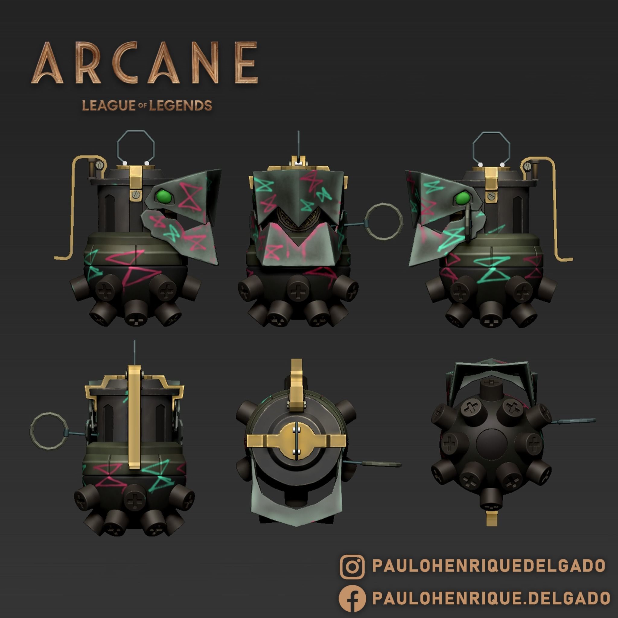 Jinx grenade - Arcane League of Legends 3D print model_5