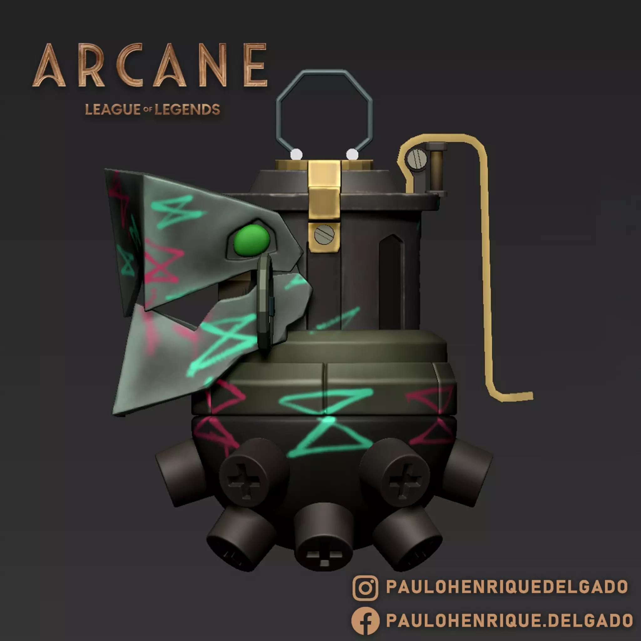 Jinx grenade - Arcane League of Legends 3D print model_0