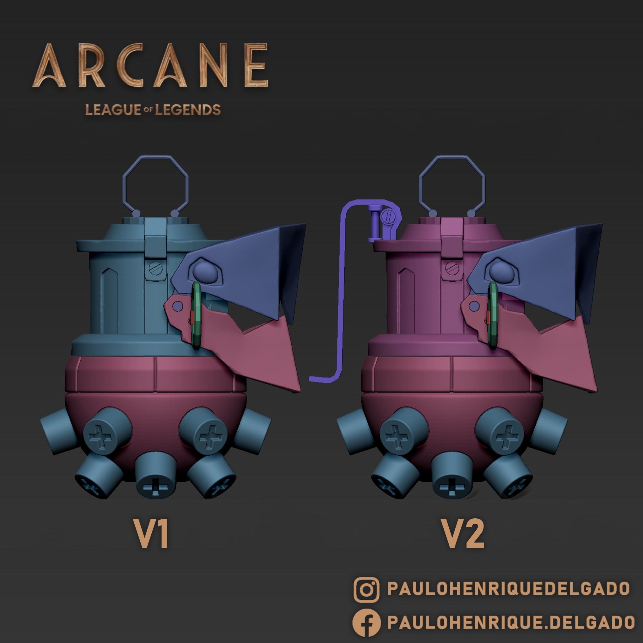 Jinx grenade - Arcane League of Legends 3D print model_4