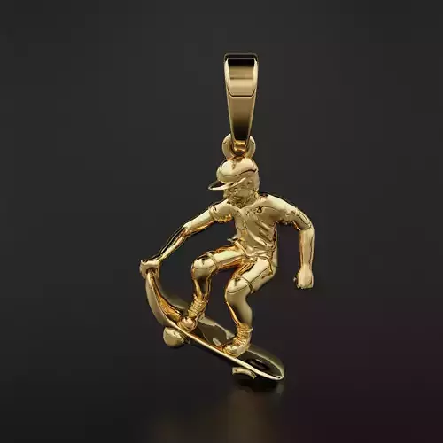 Sketboarder Charm Pendant