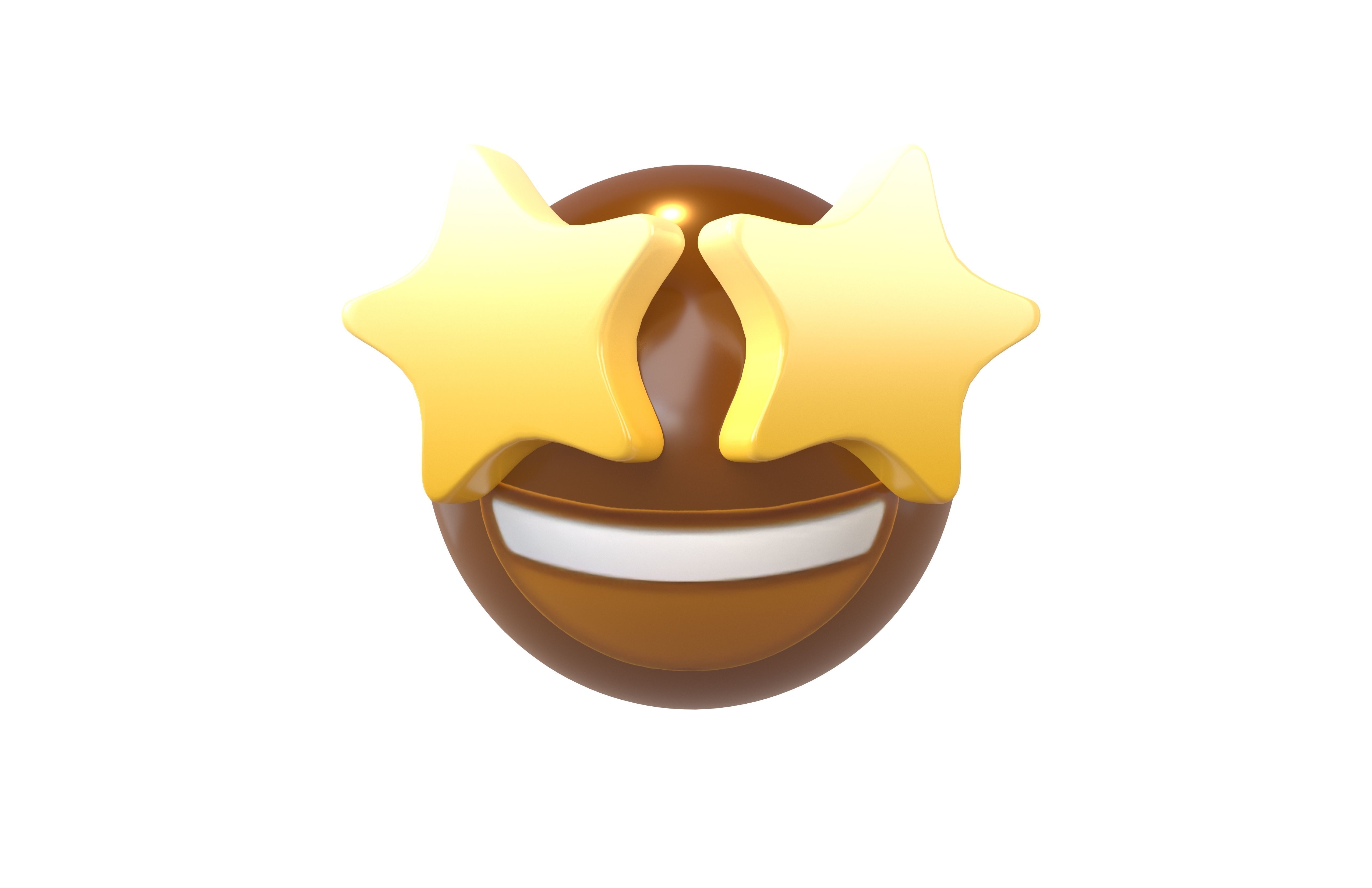 Grinning Face with Star Eyes v2 004 Low-poly 3D model_1