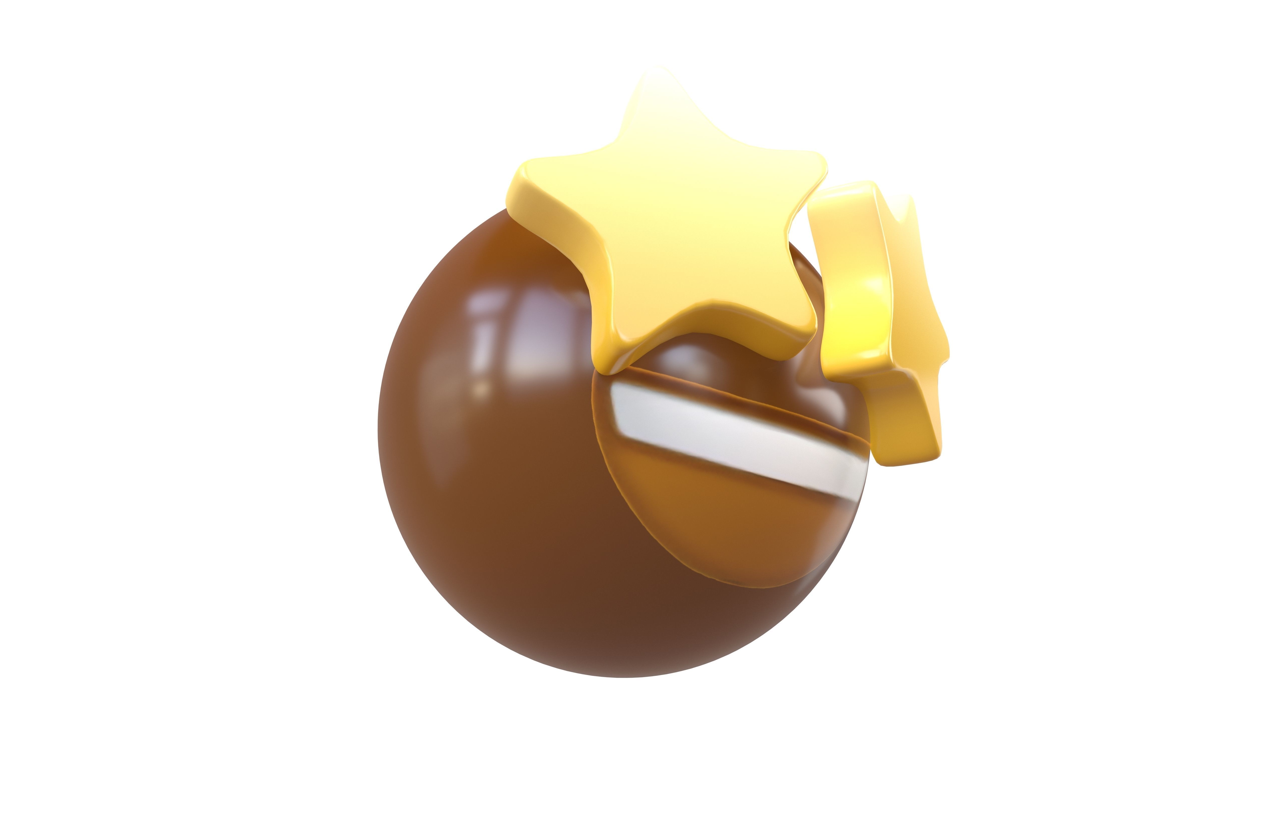 Grinning Face with Star Eyes v2 004 Low-poly 3D model_3