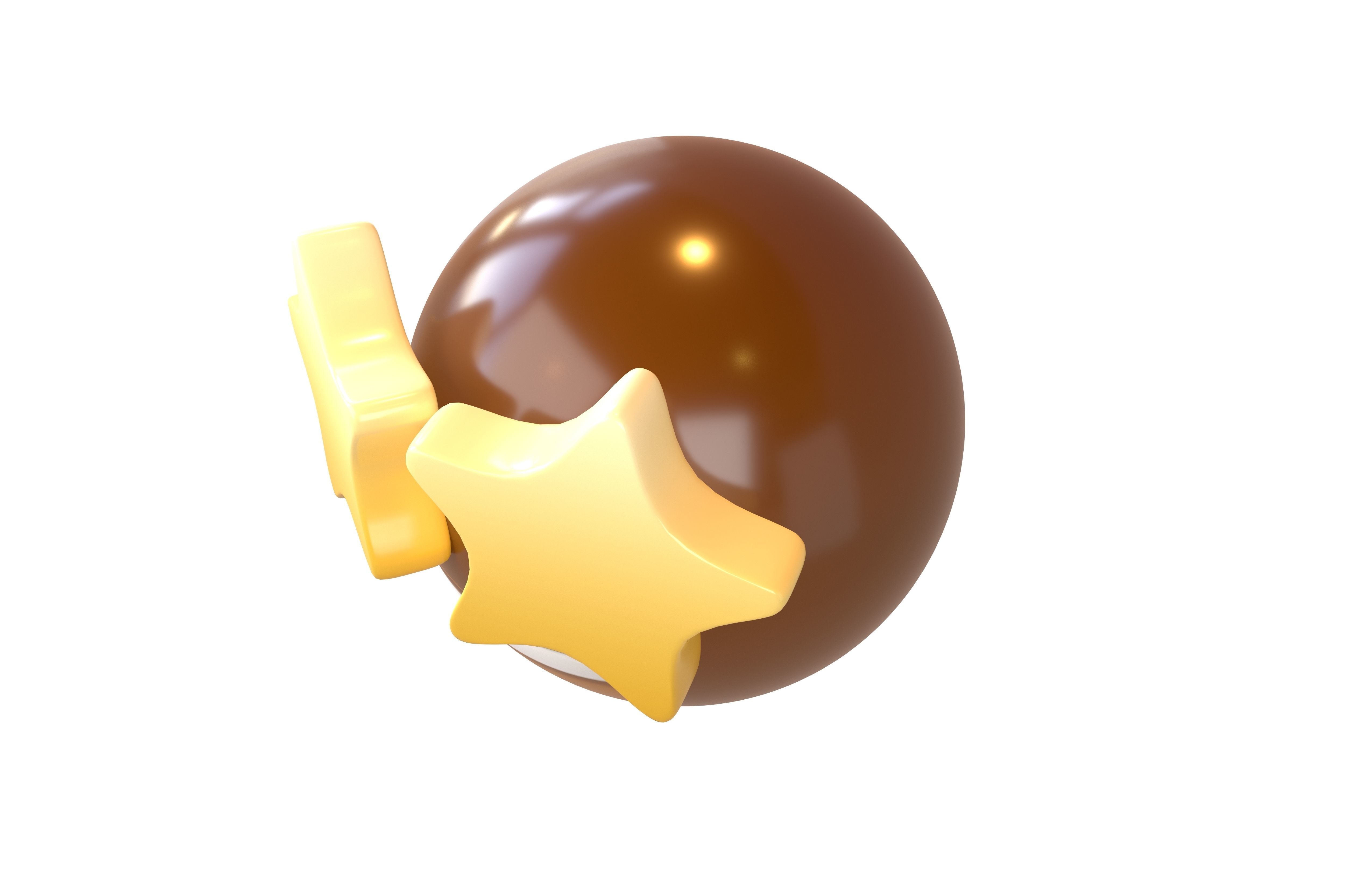 Grinning Face with Star Eyes v2 004 Low-poly 3D model_2