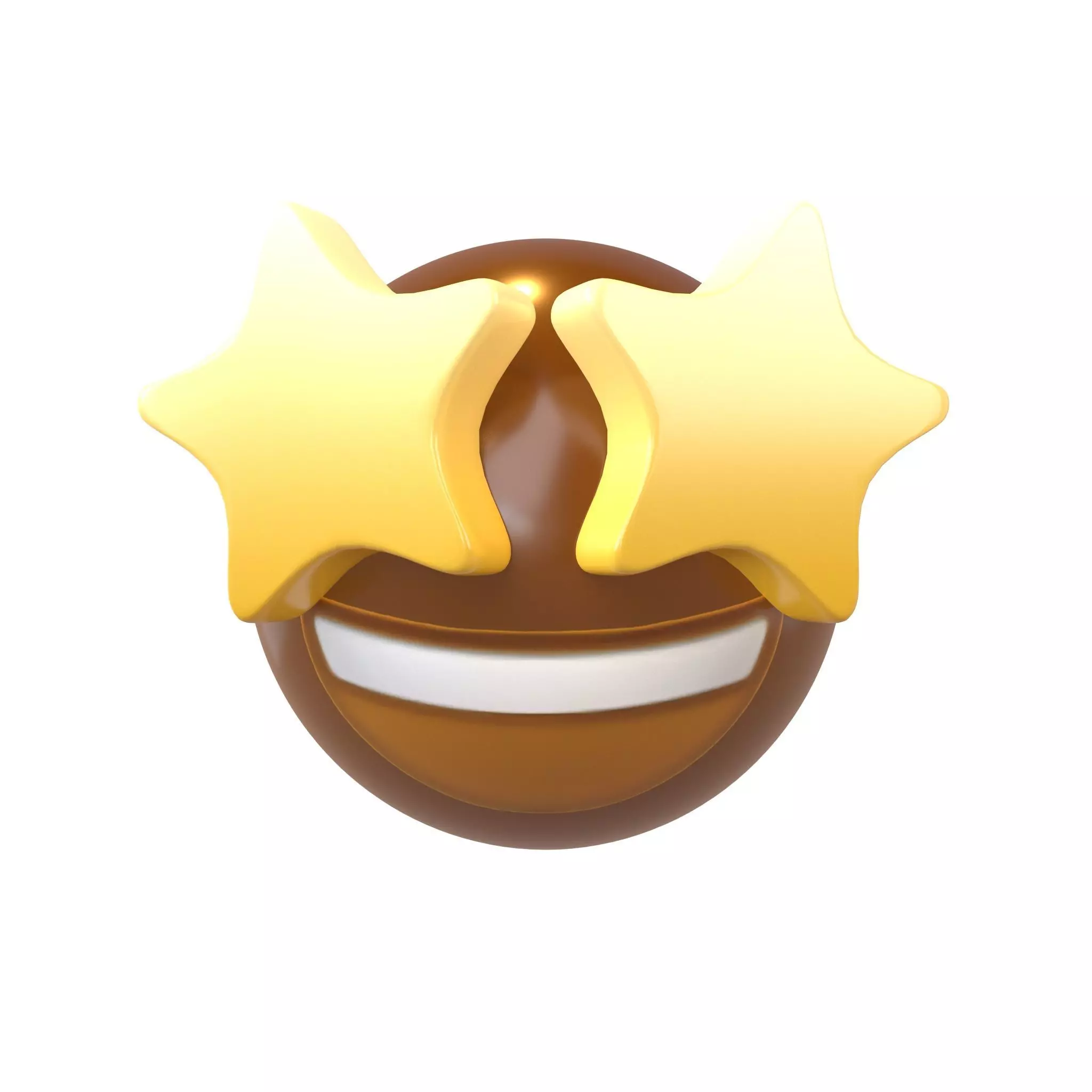 Grinning Face with Star Eyes v2 004 Low-poly 3D model_0