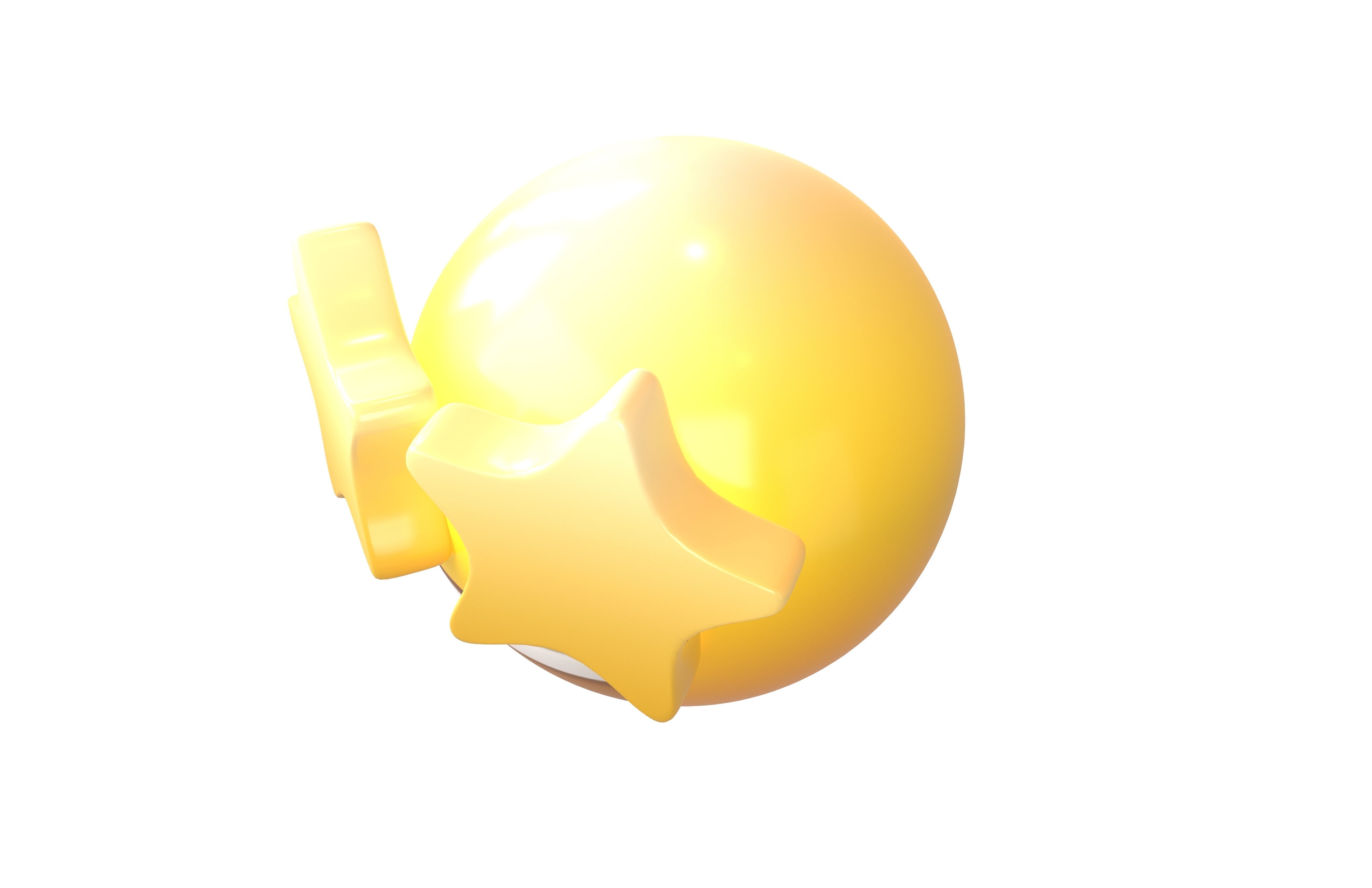 Grinning Face with Star Eyes v2 005 Low-poly 3D model_2