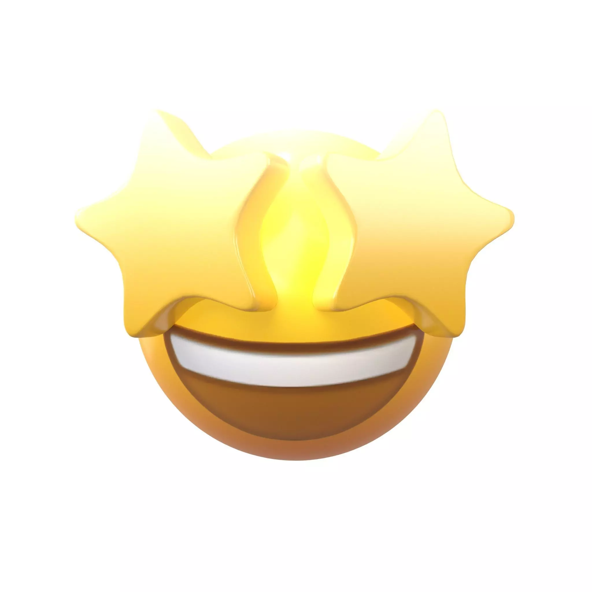 Grinning Face with Star Eyes v2 005 Low-poly 3D model_0