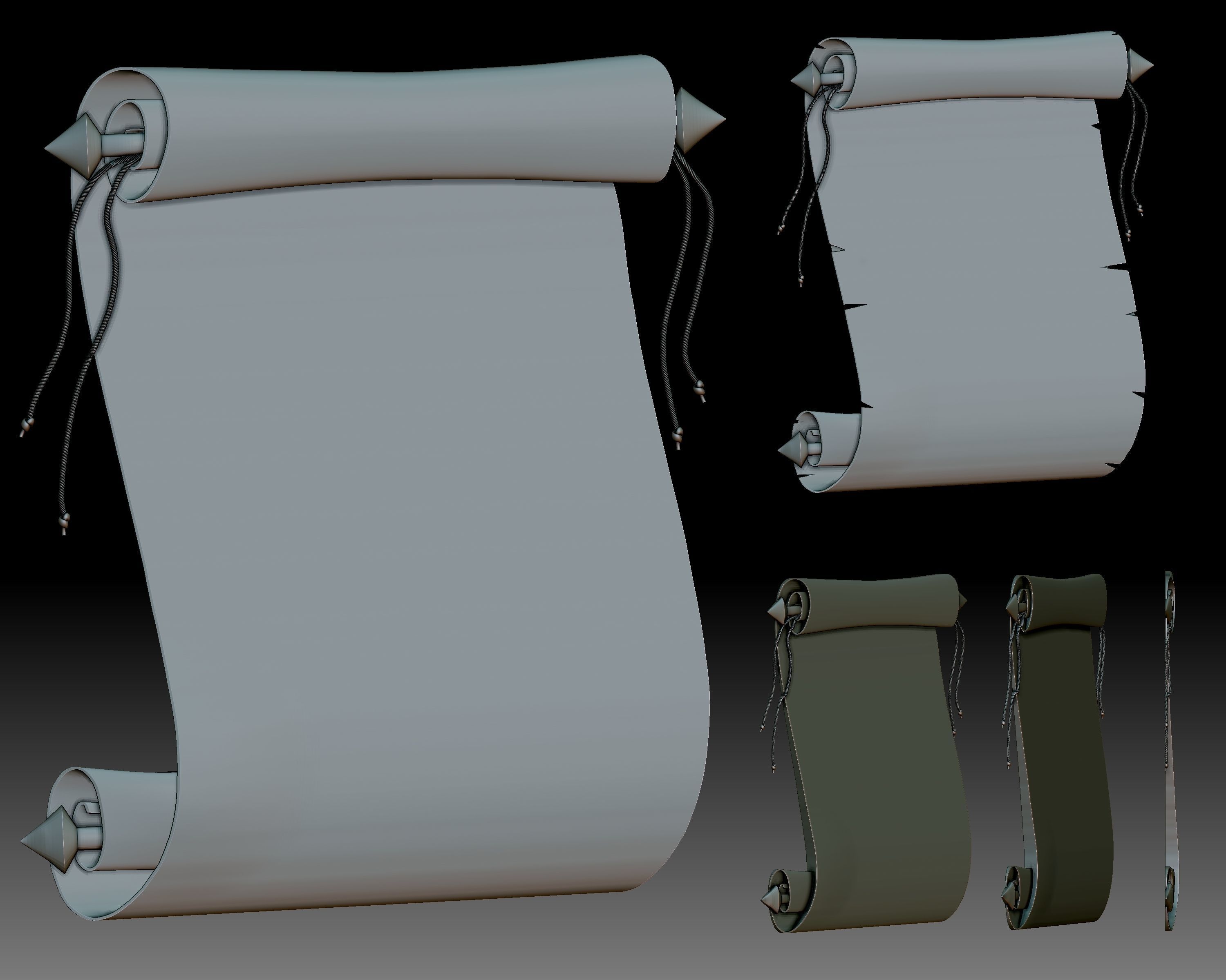 Scrolls 3D relief for CNC router or 3D printer 3D print model_7