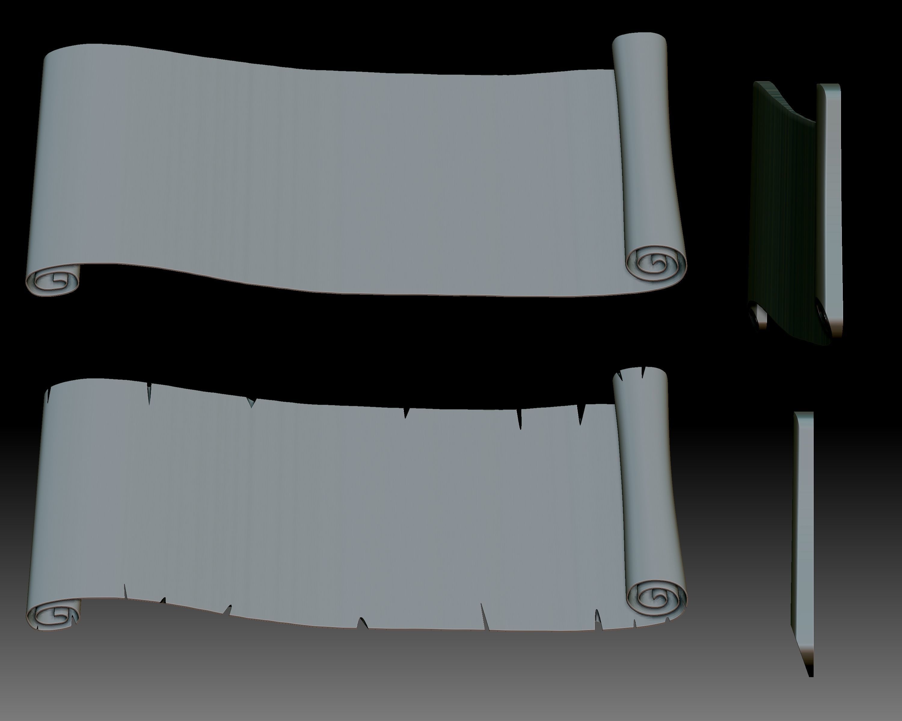 Scrolls 3D relief for CNC router or 3D printer 3D print model_10