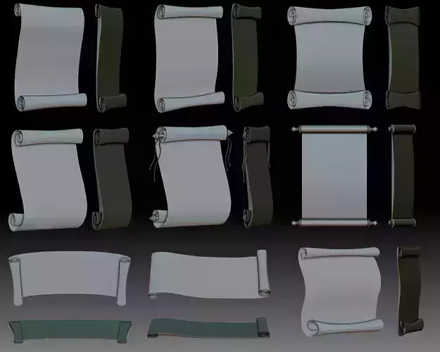 Scrolls 3D relief for CNC router or 3D printer