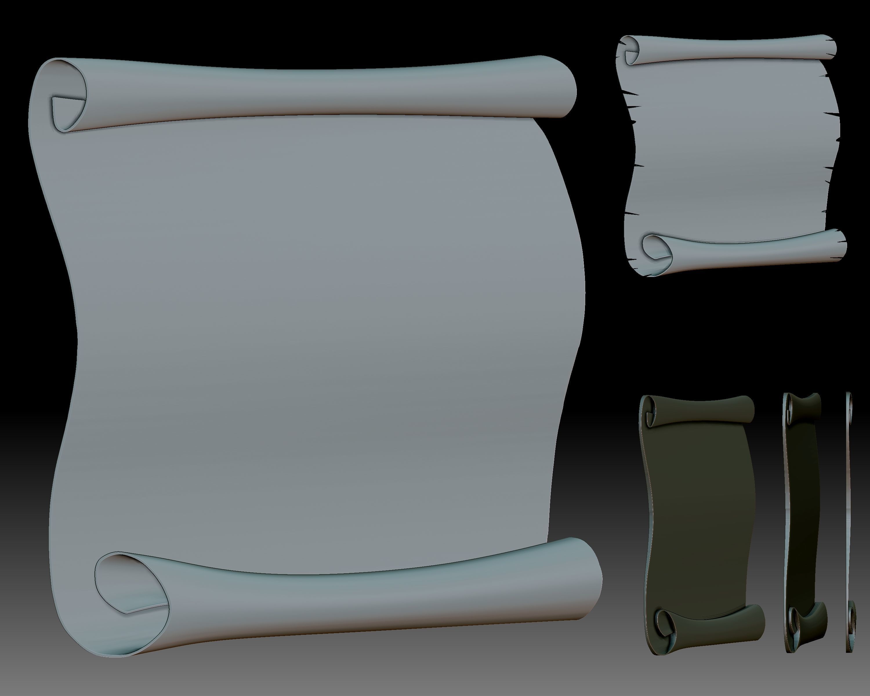 Scrolls 3D relief for CNC router or 3D printer 3D print model_11