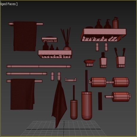 Sanco Monogram bathroom set 3D model_2