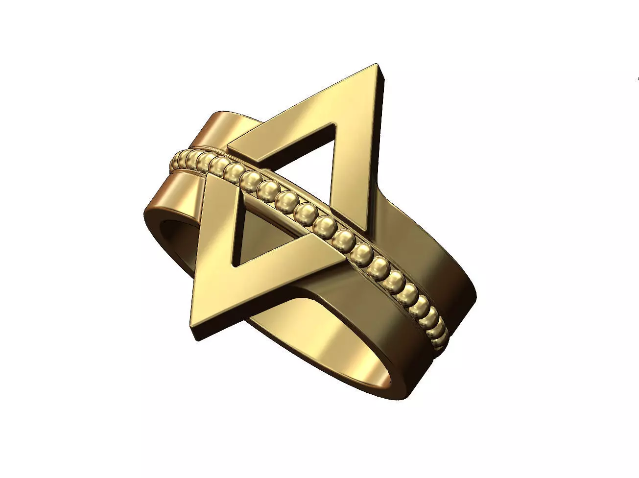 Beaded double V fashion band US sizes 6to9 3D print model