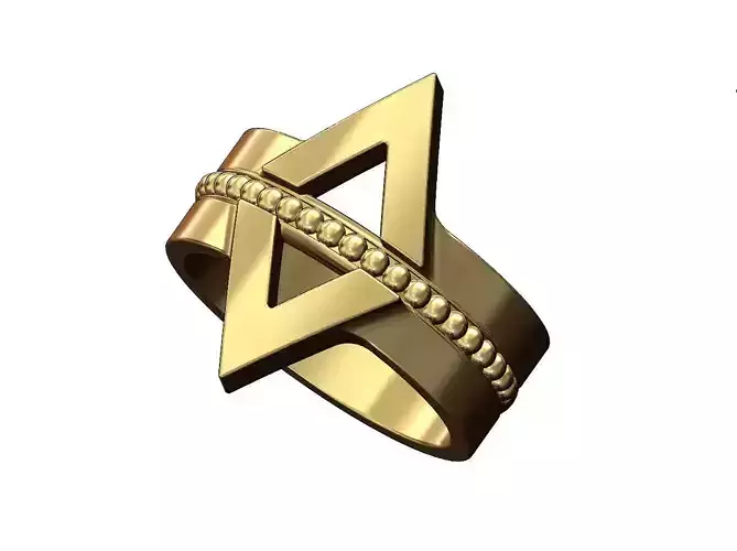 Beaded double V fashion band US sizes 6to9