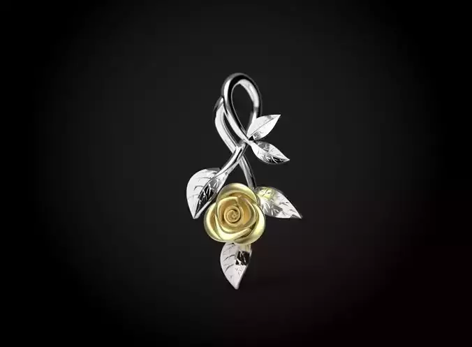Rose pendant 3D print model
