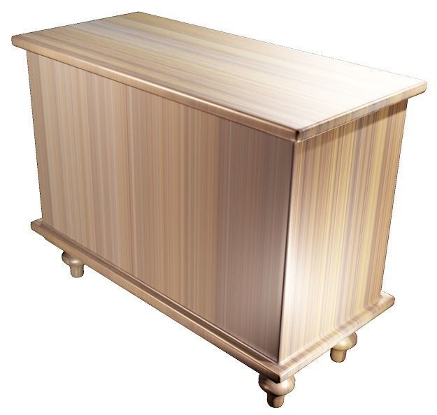 Classic Wooden Cupboard Low-poly 3D model_2