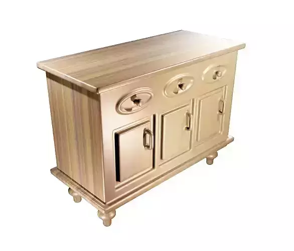Classic Wooden Cupboard Low-poly 3D model
