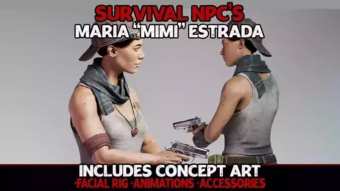 Survival NPC - Maria Mimi Estrada UE4 Low-poly 3D model
